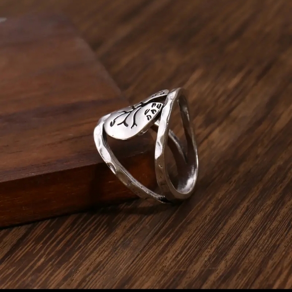 925 Silver Plated Tree Of Life Ring. Size : 7, 8. - Picture 3 of 6
